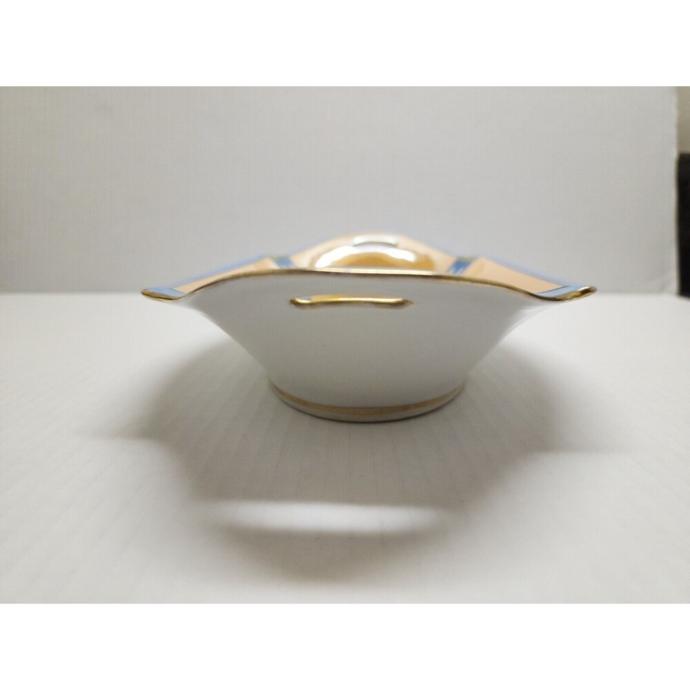 Antique Noritake Morimura Handpainted Made in Japan Luster Dish 2-Handles Fruits - Picture 8 of 11